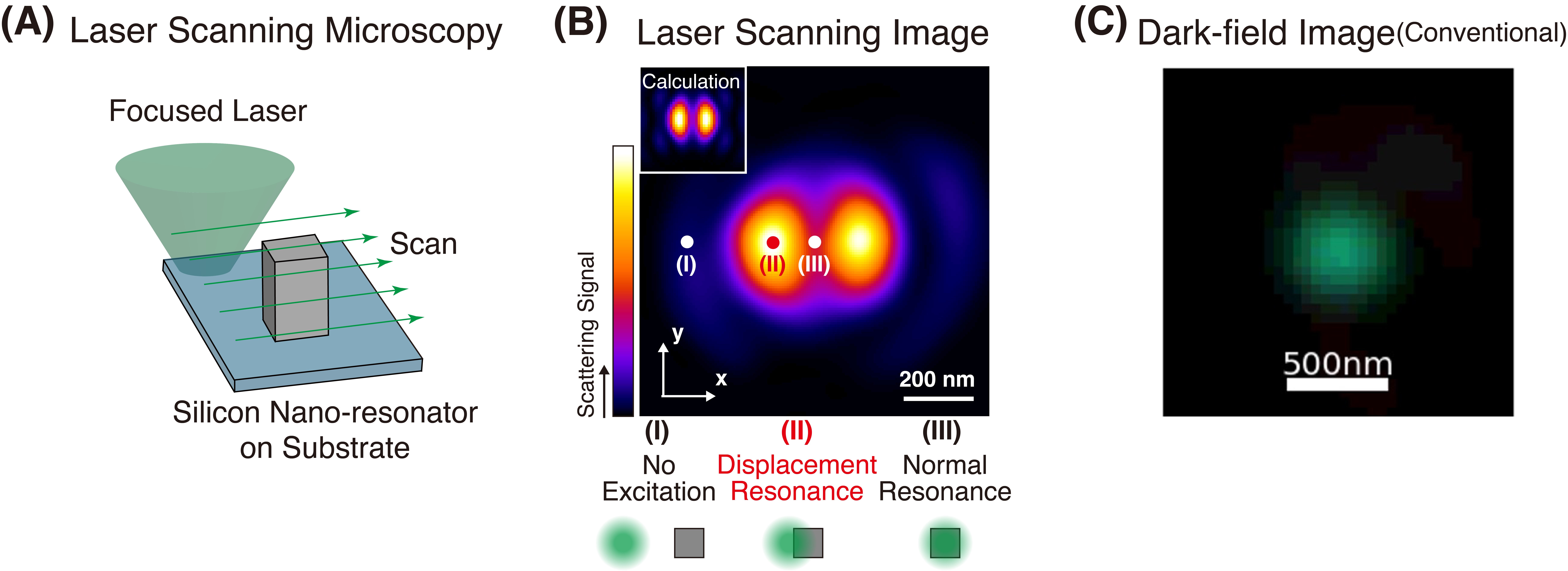 Silicon Mie resonator by laser scanning microscope