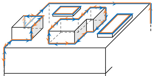 One-dimensional surface hinge states characteristic of HOTIs