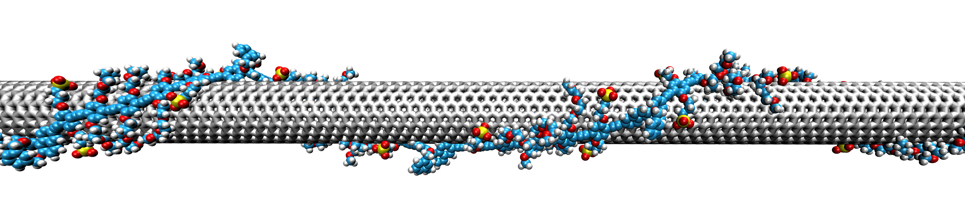 wrapping a carbon nanotube with a ribbon-like polymer