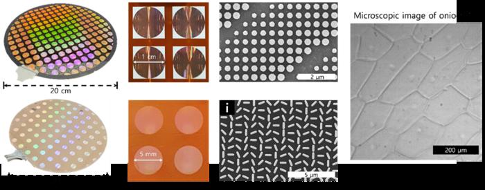 Wafer-scale manufacturing of a near-infrared metalens and a high-resolution image of onion epidermis