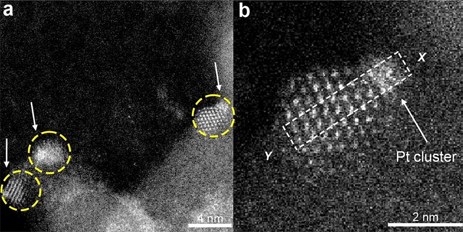 clusters of platinum atoms