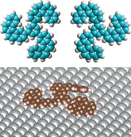 a molecule called tris(tetrahelicenebenzene) or t[4]HB