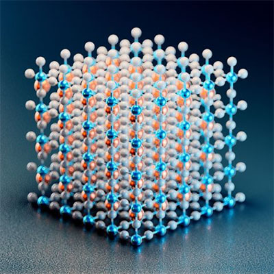 Illustration of an idealized structure of a perovskite