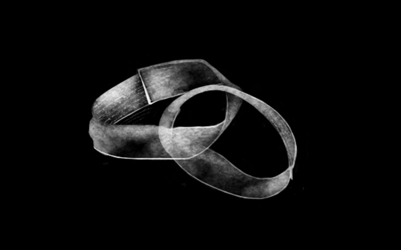 Artistic representation of hydrogels in a mobius-ring formed through self-healing.
