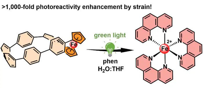 Strain-Induced Photochemical Opening of Ferrocene[6]cycloparaphenylene: Uncaging of Fe2+ with Green Light