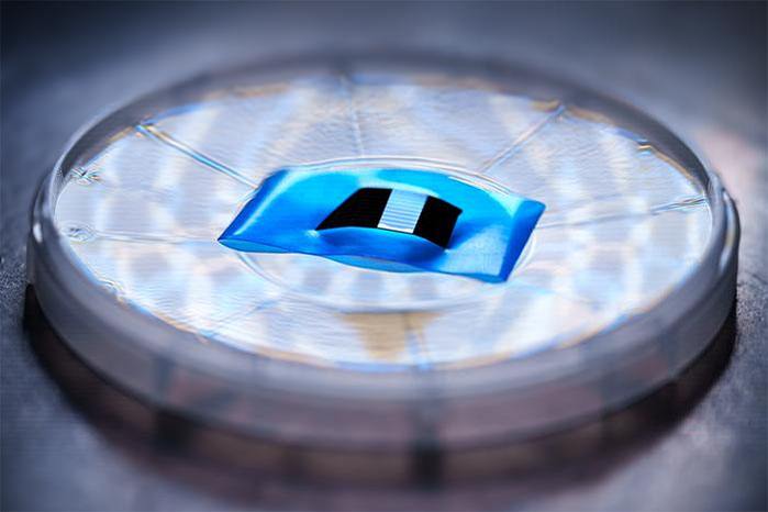 This gallium arsenide-based semiconductor is less than a micrometer thick