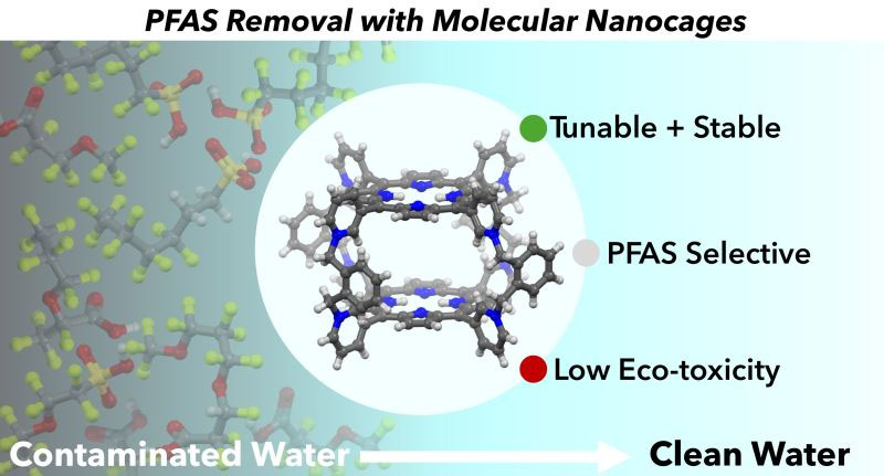 An illustration of porphyrin-based molecular nanocages that are engineered for selectivity, water stability and fast sorption