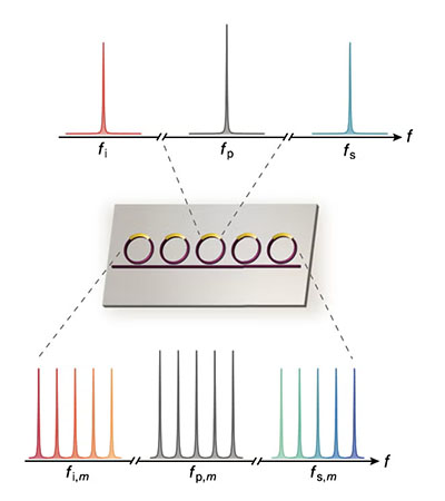 illustration of microresonator ring array