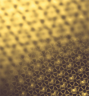 An intercrystal formed by overlaying twisted graphene on hexagonal boron nitride