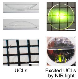 Highly transparent and infra-red light-excited contacts