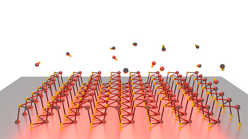 he layered material SnS becomes a single layer thick through thermal sublimation