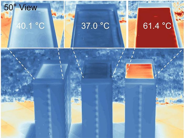 temperature emissions of model buildings