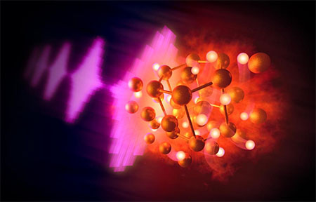 Using X-ray pulses, researchers investigated how gold reacts with hydrogen and forms what is called gold hydride