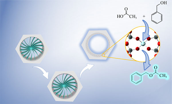 Schematic of atomically dispersed zirconium catalysts formed in nanoconfined silica structures
