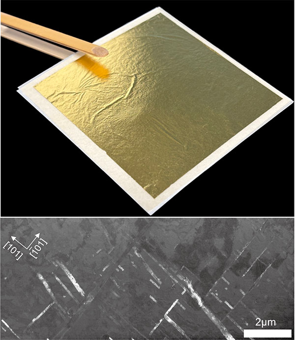 Kanazawa gold leaf and crystal structure analysis