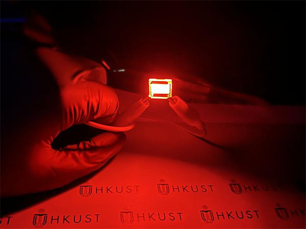 A sample of the red QR-LED with record-high efficiency
