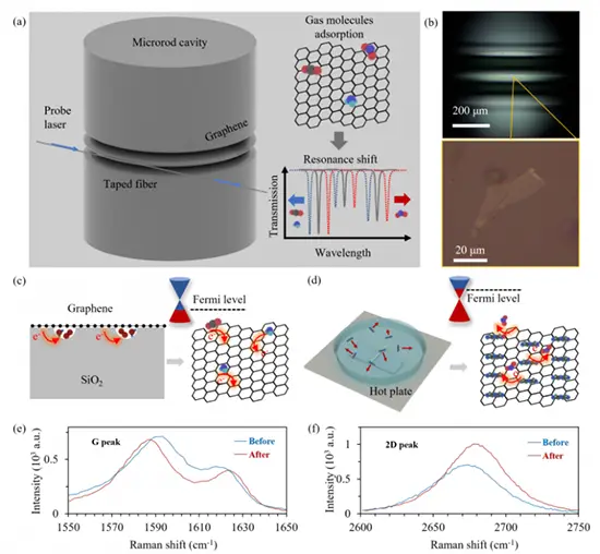 gas sensing principle based on a graphene-integrated microrod resonator