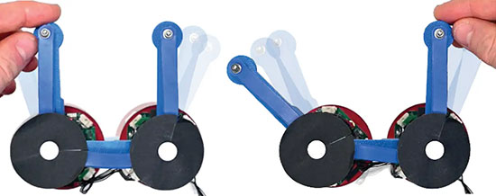 rods connected by small motors