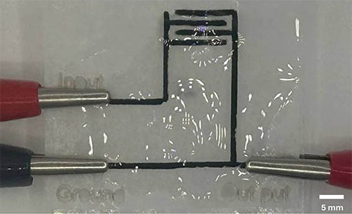 electronic circuit on parchment paper