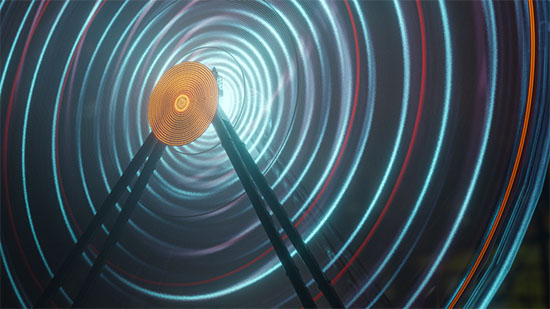 a powerful terahertz laser drives the atoms of a crystal along precise circular paths