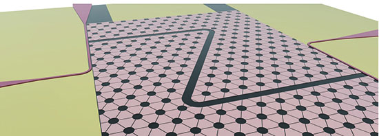 Schematic of a Z-shaped spin wave waveguide based on the 2D magnonic crystal