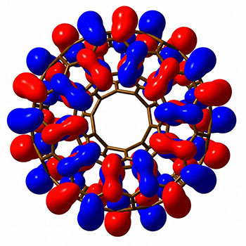 doughnut-shaped carbon molecule develops stable toroidal moments when an electric voltage is applied