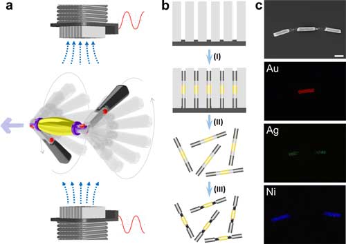 Design and fabrication of two-arm magnetic nanoswimmers
