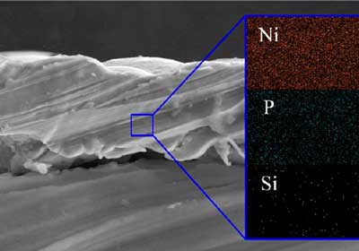 Cross-section
morphology of F@MSNs-containing Ni coating