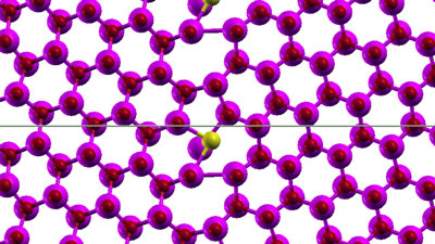 Atome, die in einer regelmäßigen Kristallstruktur angeordnet sind