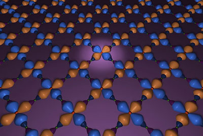 A bonding structure of copper and oxygen atoms on a plane within the cuprate