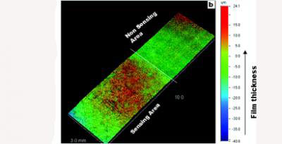 This is topography of inkjet-sprayed PVAm, and AChE (50 U/mL) and DTNB doped sodium silicate (SS) thin films on paper