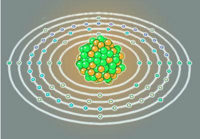  The most common isotope of ytterbium has 70      protons and 104 neutrons in the nucleus