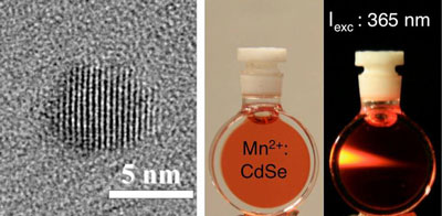 elektronenmikroskopische Aufnahme eines einzelnen Nanokristalls mit einem Durchmesser von fünf Milliardstel Metern