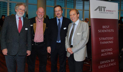 Anton Zeilinger (Universität Wien, IQOQ), Johannes Zeitelberger (LKULT), Helmut Leopold (AIT, Safety & Security Department), Heinz Hubmer (Siemens AG Österreich)