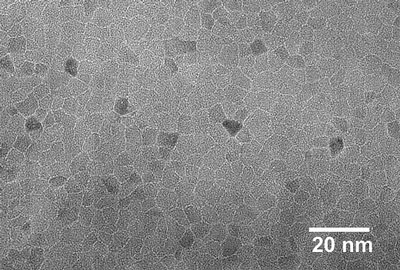 An electron microscopy image of titanium nitride, on which the effect of superinsulation was first observed