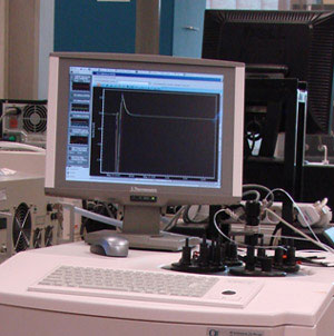 The TAM III microcalorimetry device, equipped with customized flow-through cells, used for the analysis of heat from simultaneous chemical reactions
