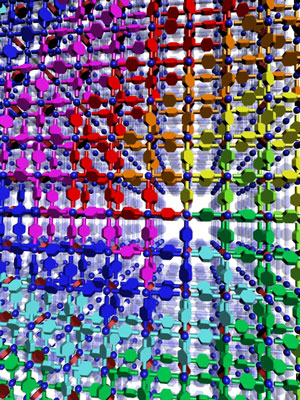 Image of 3-D, synthetic DNA-like crystals