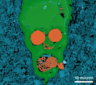 SEM micrograph of a cross section of shale closely resembles 'The Scream' by E. Munch