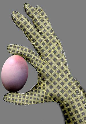 artificial e-skin with nanowire active matrix circuitry covering a hand