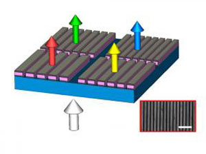 This is a schematic of color filters made of Plasmonic nano-resonators