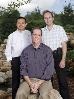 (From left) De-en Jiang, Jeremy Busby and Sergei Kalinin are among 13 Department of Energy researchers to receive the Presidential Early Career Award for Scientists and Engineers