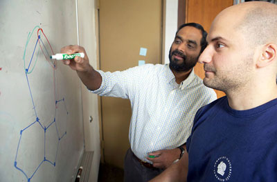 Vivek Shenoy, with graduate student Rassin Grantab