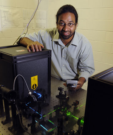 Sanjeevi Sivasankar, of Iowa State University and the Ames Laboratory, is developing and building a unique, single-molecule microscope