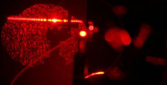 Patterns created by the red laser in the backscattering interferometer