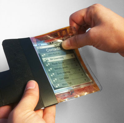 Professor Roel Vertegaal's PaperPhone is best described as a flexible iPhone.