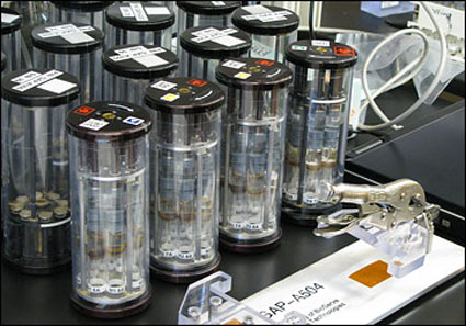 Group Activation Packs containing bacteria for Space Shuttle experiments
