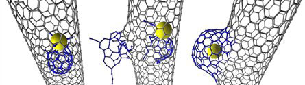 chemical rwaction inside carbon nanotube