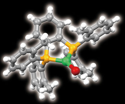 The molecular structure of the bulky organic ligand that turns copper (green) into an efficient light emitter