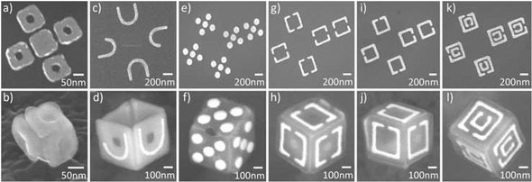 Scanning electron microscopy (SEM) images of the nanoscale origami