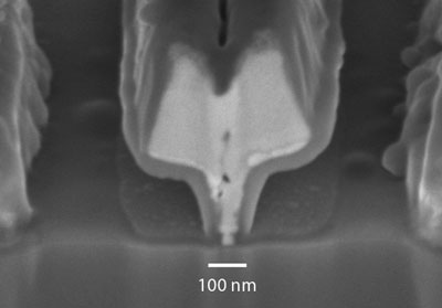 transistors made of gallium nitride on a silicon wafer